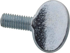 Value Collection - M8x1.25 Oval Shoulderless Grade 2 Steel Thumb Screw - 16mm OAL, 8mm Head Diam x 19.5mm Head Height, Zinc-Plated Finish - Apex Tool & Supply