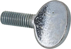 Value Collection - M8x1.25 Oval Shoulderless Grade 2 Steel Thumb Screw - 20mm OAL, 8mm Head Diam x 19.5mm Head Height, Zinc-Plated Finish - Apex Tool & Supply