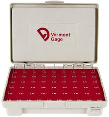 Vermont Gage - 55 Piece, 0.2-1.28 mm Diameter Plug and Pin Gage Set - Plus 0.01 mm Tolerance, Class ZZ - Apex Tool & Supply