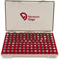Vermont Gage - 125 Piece, 14-16.48 mm Diameter Plug and Pin Gage Set - Plus 0.01 mm Tolerance, Class ZZ - Apex Tool & Supply