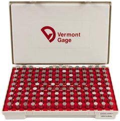 Vermont Gage - 125 Piece, 14.01-16.49 mm Diameter Plug and Pin Gage Set - Plus 0.01 mm Tolerance, Class ZZ - Apex Tool & Supply