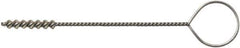 Weiler - 4.8mm Diam Helical Nylon Tube Brush - Single Spiral, 0.012" Filament Diam, 1" Brush Length, 5" OAL, 0.087" Diam Galvanized Steel Shank - Apex Tool & Supply
