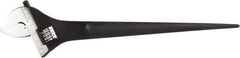 Paramount - 1-11/16" Jaw Capacity, 15" Spud Handle Adjustable Wrench - Chrome Vanadium Steel, Black Finish - Apex Tool & Supply