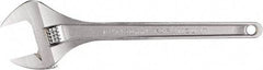 Paramount - 2-3/4" Jaw Capacity, 24" Standard Adjustable Wrench - Chrome Vanadium Steel, Chrome Finish - Apex Tool & Supply