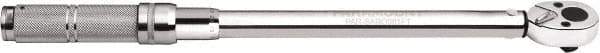 Paramount - 1/2" Drive Micrometer Type Ratchet Head Torque Wrench - 27.1 N/m to 109 N/m Torque, 16-11/16" OAL, 10 Ft/Lb Graduation - Apex Tool & Supply