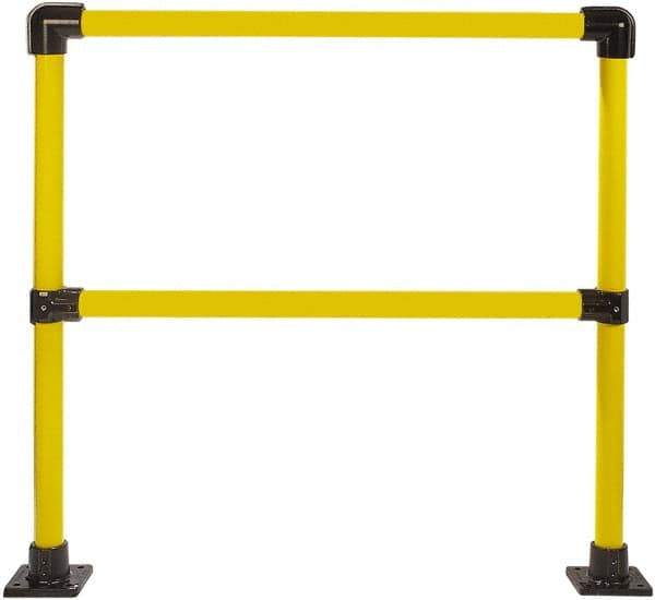 Hollaender - 4' Long x 42" High, Steel Straight Railing - 1.9" Pipe, Includes 2 Sub Assembled Posts, 2 Horizontal Rails, Bag with 2 Flanges, Instructions, Assembly Tool - Apex Tool & Supply