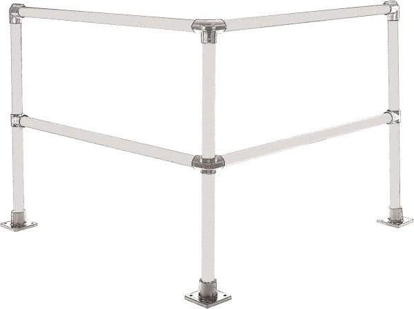 Hollaender - 4' Long x 42" High, Aluminum Corner Section - 1.9" Pipe, Includes 3 Sub Assembled Posts, 4 Horizontal Rails, Bag with 3 Flanges, Instructions, Assembly Tool - Apex Tool & Supply