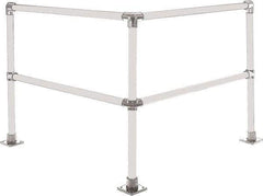 Hollaender - 4' Long x 42" High, Aluminum Corner Section - 1.9" Pipe, Includes 3 Sub Assembled Posts, 4 Horizontal Rails, Bag with 3 Flanges, Instructions, Assembly Tool - Apex Tool & Supply
