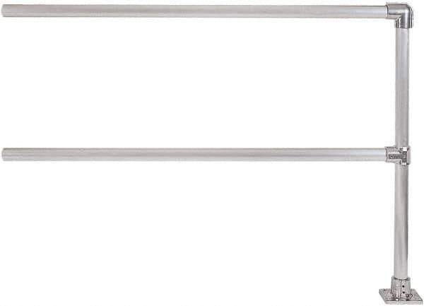 Hollaender - 6' Long x 6-1/2" High, Aluminum Extension Railing - 1.9" Pipe, Includes Sub Assembled Post, 2 Horizontal Rails, Bag with 1 Flange, Instructions, Assembly Tool - Apex Tool & Supply