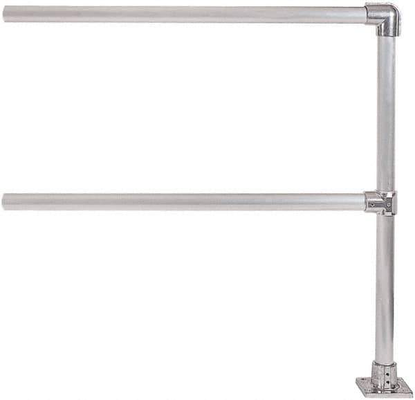 Hollaender - 4' Long x 6-1/2" High, Aluminum Extension Railing - 1.9" Pipe, Includes Sub Assembled Post, 2 Horizontal Rails, Bag with 1 Flange, Instructions, Assembly Tool - Apex Tool & Supply
