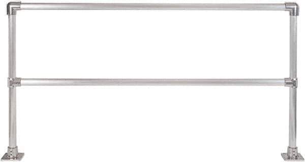 Hollaender - 8' Long x 42" High, Aluminum Straight Railing - 1.9" Pipe, Includes 2 Sub Assembled Posts, 2 Horizontal Rails, Bag with 2 Flanges, Instructions, Assembly Tool - Apex Tool & Supply