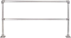 Hollaender - 8' Long x 42" High, Aluminum Straight Railing - 1.9" Pipe, Includes 2 Sub Assembled Posts, 2 Horizontal Rails, Bag with 2 Flanges, Instructions, Assembly Tool - Apex Tool & Supply