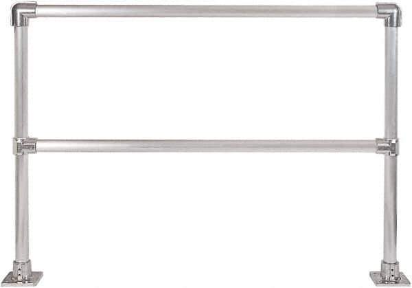 Hollaender - 6' Long x 6-1/2" High, Aluminum Straight Railing - 1.9" Pipe, Includes 2 Sub Assembled Posts, 2 Horizontal Rails, Bag with 2 Flanges, Instructions, Assembly Tool - Apex Tool & Supply