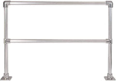 Hollaender - 6' Long x 6-1/2" High, Aluminum Straight Railing - 1.9" Pipe, Includes 2 Sub Assembled Posts, 2 Horizontal Rails, Bag with 2 Flanges, Instructions, Assembly Tool - Apex Tool & Supply