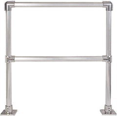 Hollaender - 4' Long x 42" High, Aluminum Straight Railing - 1.9" Pipe, Includes 2 Sub Assembled Posts, 2 Horizontal Rails, Bag with 2 Flanges, Instructions, Assembly Tool - Apex Tool & Supply