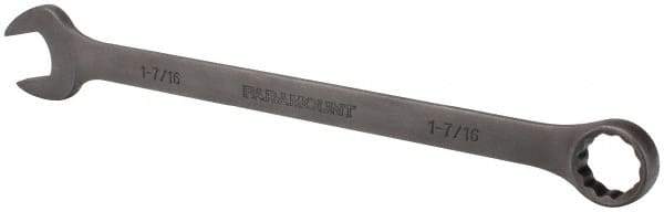 Paramount - 1-7/16" 12 Point Offset Combination Wrench - 15° Offset Angle, 19-1/2" OAL, Chrome Vanadium Steel, Black Finish - Apex Tool & Supply