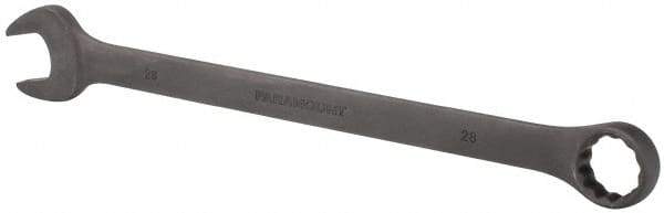 Paramount - 28mm 12 Point Offset Combination Wrench - 15° Offset Angle, 15-1/2" OAL, Chrome Vanadium Steel, Black Finish - Apex Tool & Supply