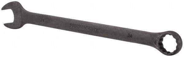 Paramount - 24mm 12 Point Offset Combination Wrench - 15° Offset Angle, 12-15/32" OAL, Chrome Vanadium Steel, Black Finish - Apex Tool & Supply