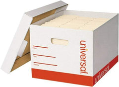 UNIVERSAL - 1 Compartment, 12 Inch Wide x 15 Inch Deep x 10 Inch High, File Storage Box - Paper, White - Apex Tool & Supply