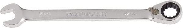Paramount - 7/16" 12 Point Combination Wrench - 13° Head Angle, 6-1/2" OAL, Chrome Vanadium Steel, Polished Finish - Apex Tool & Supply