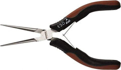 Paramount - 6" OAL, 2-5/16" Jaw Length x 15/32" Jaw Width, Long Nose Needle Nose Pliers - Smooth Jaw, Standard Head, ESD Cushion Handles, with Spring - Apex Tool & Supply