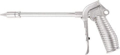 Value Collection - 230 Max psi Quiet Safety Nozzle Pistol Grip Blow Gun - 1/4 NPT Inlet, 12" Tube Length, Chrome Plated Aluminum - Apex Tool & Supply