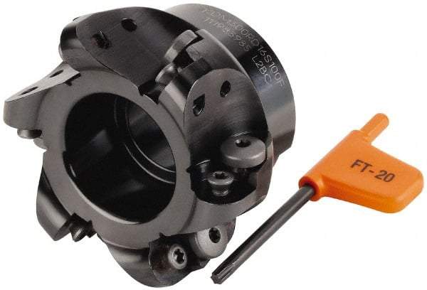 Kennametal - 76.2mm Cut Diam, 8mm Max Depth, 1" Arbor Hole, 6 Inserts, RD.. 1604... Insert Style, Indexable Copy Face Mill - KDM300 Cutter Style, 50.04mm High, Series KDM - Apex Tool & Supply