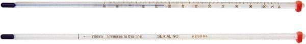 H-B Instruments - -1 to 51°C, Organic Filled Precision Thermometer - 18 Inch Immersion Length - Apex Tool & Supply
