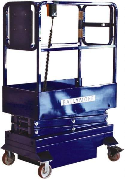 Ballymore - 500 Lb Capacity, 120" Lift Height, Battery Operated Mini Scissor Lift - 120" Lift Height, Battery Operated - Apex Tool & Supply