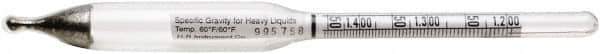 H-B Instruments - 300mm Long, Steel Specific Gravity Hydrometer - 0.002 Graduation, 1.80/2.00 Specific Gravity - Apex Tool & Supply