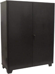 Jamco - 4 Shelf Locking Storage Cabinet - Steel, 48" Wide x 24" Deep x 78" High, Black - Apex Tool & Supply