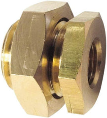 Legris - 1/8 Male Thread x 1/8 Female Thread, Brass Industrial Pipe Male/Female Bulkhead - FBSPP x MBSPP, 3,626 psi - Apex Tool & Supply