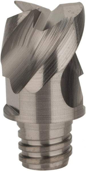 Iscar - MM EA Grade IC08 Carbide End Milling Tip Insert - Uncoated, 3 Flutes, 12.7mm Cutting Diam, 8mm Depth of Cut, 16.5mm Extension, 1/16" Cnr Rad, 45° Helix - Apex Tool & Supply