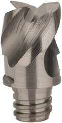 Iscar - MM EA Grade IC08 Carbide End Milling Tip Insert - Uncoated, 3 Flutes, 12.7mm Cutting Diam, 8mm Depth of Cut, 16.5mm Extension, 1/16" Cnr Rad, 45° Helix - Apex Tool & Supply