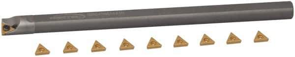 Hertel - 0.563" Min Diam Smallest Bar, 0.563" Min Diam Largest Bar, Carbide Indexable Boring Bar Set - TP.. Insert, HBBQ Toolholder, 5" Max Bore Depth, Through Coolant - Apex Tool & Supply
