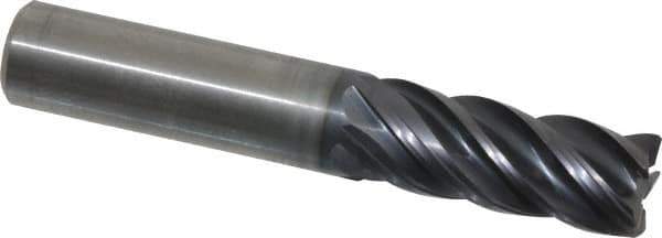 Kennametal - 1/2", 5 Flute, Solid Carbide, 0.03" Corner Radius End Mill - 3" OAL, 1-1/4" LOC - Apex Tool & Supply