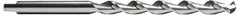 Cleveland - #36, 118° Point, Parabolic Flute, High Speed Steel Taper Length Drill Bit - Bright Finish, 2-1/2" Flute Length, 4-5/8" OAL, Series 2565 - Apex Tool & Supply