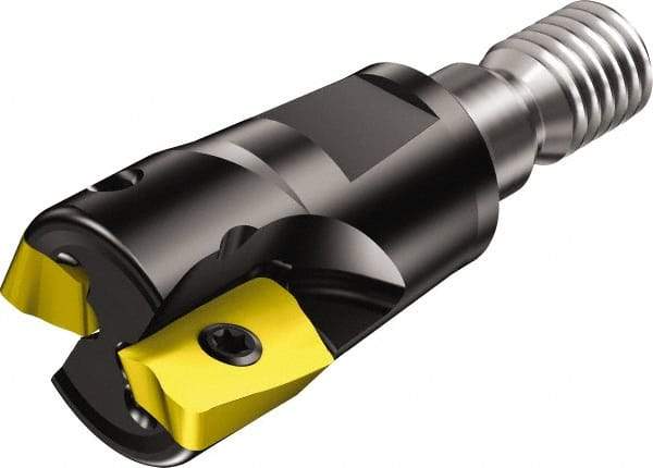 Sandvik Coromant - 4 Inserts, 1-1/2" Cut Diam, 0.3937" Max Depth of Cut, Indexable Square-Shoulder Face Mill - 90° Lead Angle, 1.693" High, R390-11.. Insert Compatibility, Through Coolant, Series CoroMill 390 - Apex Tool & Supply