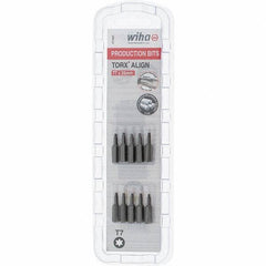 Wiha - 1/4" Drive T7 Torx Screwdriver Bit - 1" OAL, Insert Bit - Apex Tool & Supply