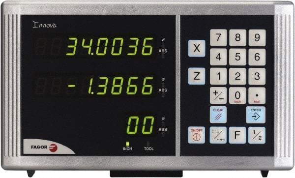 Fagor - 1 Axis, Metrology DRO System - 1µm Resolution, 5µmm Accuracy, LED Display - Apex Tool & Supply