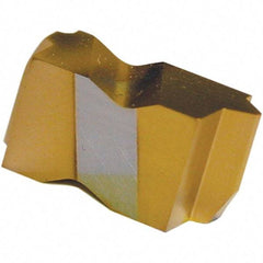 Tool-Flo - 3FLV Grade AC50C, Carbide Grooving Insert - 0.087" Max Depth of Cut, Right Hand, 0.012" Corner Radius, AlTiN Finish - Apex Tool & Supply