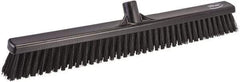 Vikan - 24.5" Combo Duty Polyester Push Broom - 2-3/4" Bristle Length, Plastic Block, European Threaded Handle Connection, Handle Sold Separately - Apex Tool & Supply