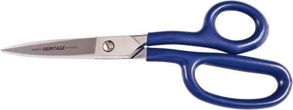 Heritage Cutlery - 3-3/8" LOC, 8-7/8" OAL Chrome Plated Heavy Duty Scissors/Shears - Right Hand, Plastic Coated Straight Handle - Apex Tool & Supply