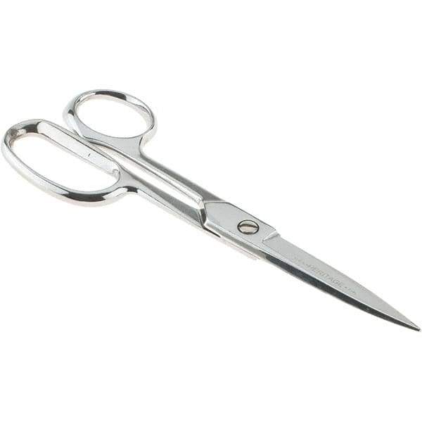 Heritage Cutlery - 3" LOC, 9-1/8" OAL Chrome Plated Heavy Duty Scissors/Shears - Left Hand, Metal Straight Handle - Apex Tool & Supply