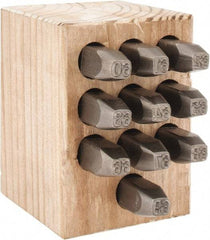 C.H. Hanson - 10 Piece, 1/4" Character Steel Stamp Set - Double Digit Figures, Double Digits - Apex Tool & Supply
