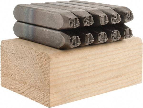C.H. Hanson - 10 Piece, 1/4" Character Steel Stamp Set - Double Digit Figures, Double Digits - Apex Tool & Supply