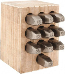 C.H. Hanson - 10 Piece, 1/4" Character Steel Stamp Set - Double Digit Figures, Double Digits - Apex Tool & Supply