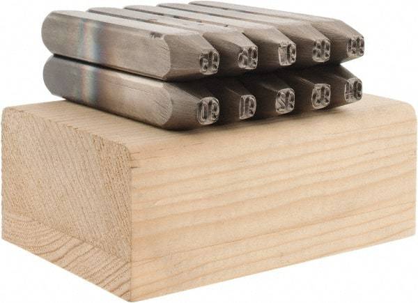 C.H. Hanson - 10 Piece, 3/16" Character Steel Stamp Set - Double Digit Figures, Double Digits - Apex Tool & Supply