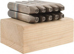 C.H. Hanson - 10 Piece, 3/16" Character Steel Stamp Set - Double Digit Figures, Double Digits - Apex Tool & Supply