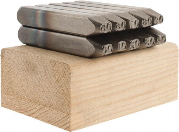 C.H. Hanson - 10 Piece, 3/16" Character Steel Stamp Set - Double Digit Figures, Double Digits - Apex Tool & Supply